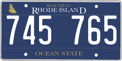 RI license plate 745765