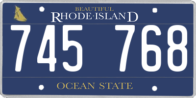 RI license plate 745768