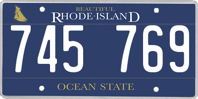 RI license plate 745769