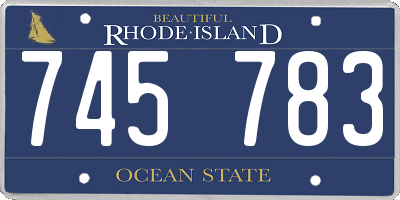 RI license plate 745783