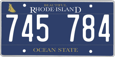 RI license plate 745784