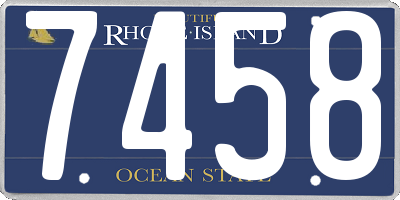 RI license plate 7458