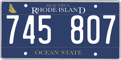 RI license plate 745807
