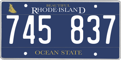 RI license plate 745837