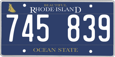 RI license plate 745839