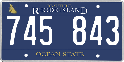 RI license plate 745843