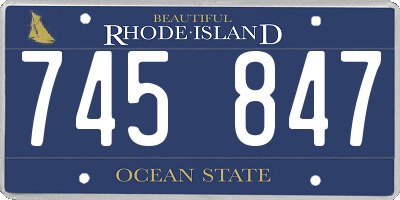 RI license plate 745847