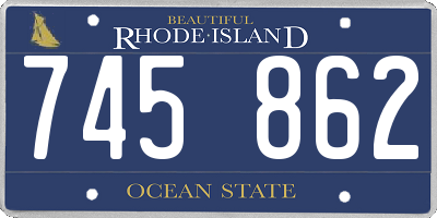 RI license plate 745862