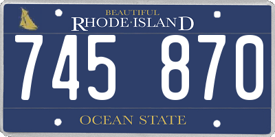 RI license plate 745870