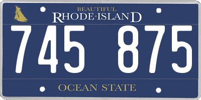 RI license plate 745875