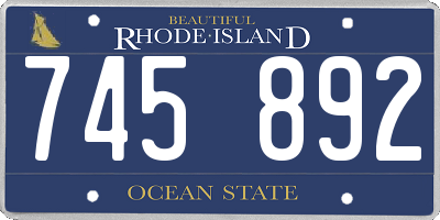 RI license plate 745892