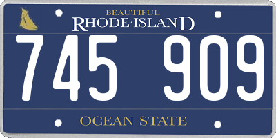 RI license plate 745909