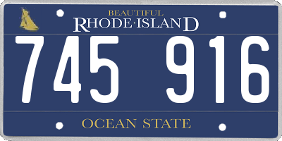 RI license plate 745916