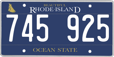 RI license plate 745925