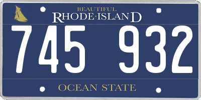RI license plate 745932