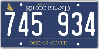 RI license plate 745934