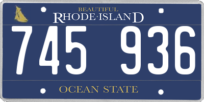 RI license plate 745936