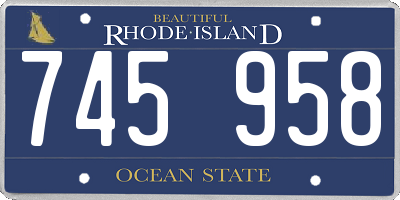 RI license plate 745958
