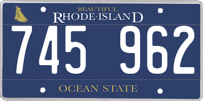 RI license plate 745962