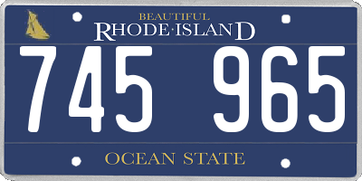 RI license plate 745965