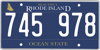 RI license plate 745978
