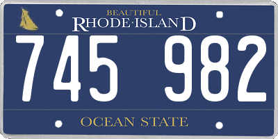 RI license plate 745982