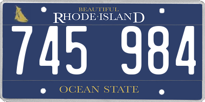 RI license plate 745984
