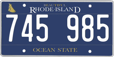 RI license plate 745985