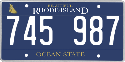 RI license plate 745987