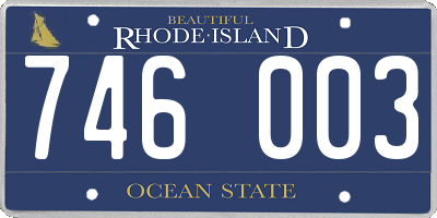 RI license plate 746003