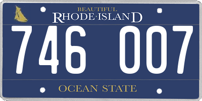 RI license plate 746007