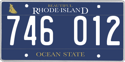 RI license plate 746012