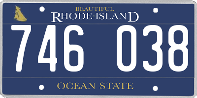 RI license plate 746038