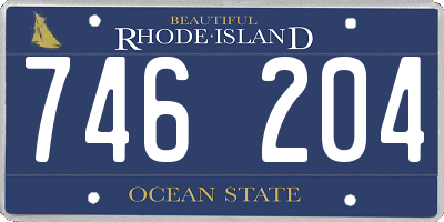 RI license plate 746204