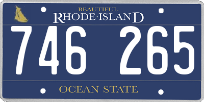 RI license plate 746265