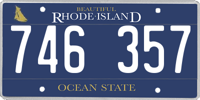 RI license plate 746357