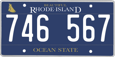 RI license plate 746567