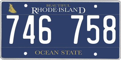 RI license plate 746758