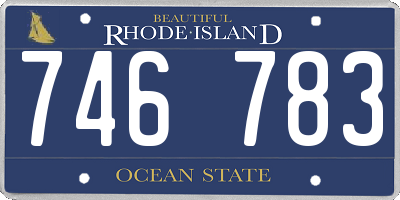 RI license plate 746783