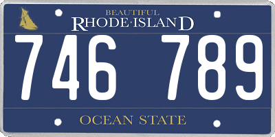 RI license plate 746789