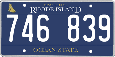 RI license plate 746839