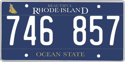 RI license plate 746857
