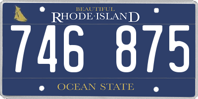 RI license plate 746875