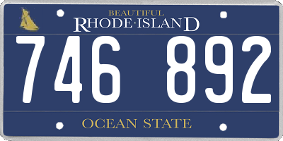 RI license plate 746892