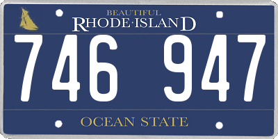 RI license plate 746947