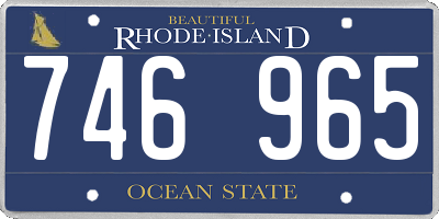RI license plate 746965