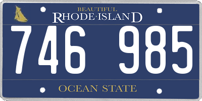RI license plate 746985