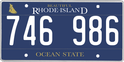 RI license plate 746986