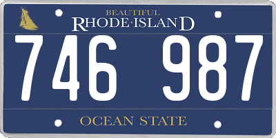 RI license plate 746987