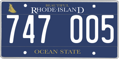 RI license plate 747005